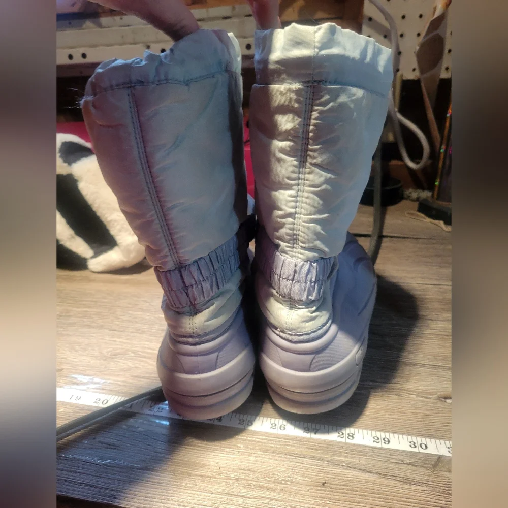 Sorel X Disney Kids Snow Boots -‎ Light Gray and Blue Youth Size 5